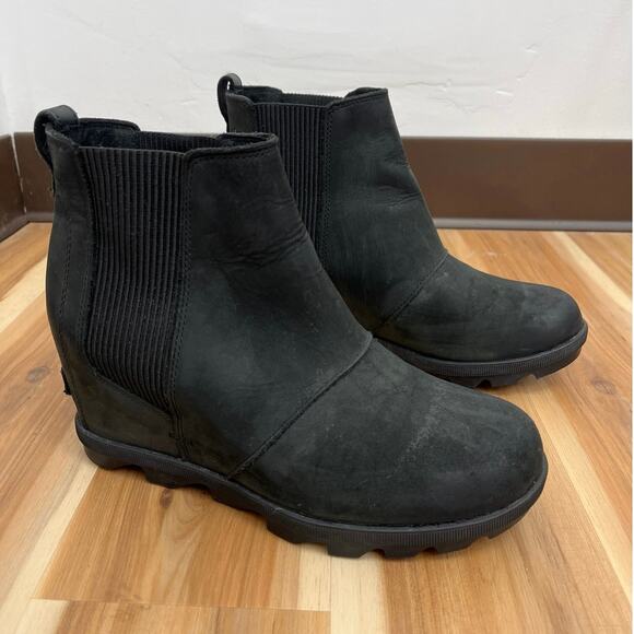 SOREL Joan of Arctic Wedge II Waterproof Leather Suede Slip-on Chelsea Boots 8.5 - Picture 7 of 9